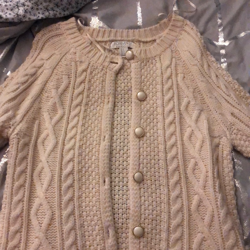 A cardigan sweater from Forever 21